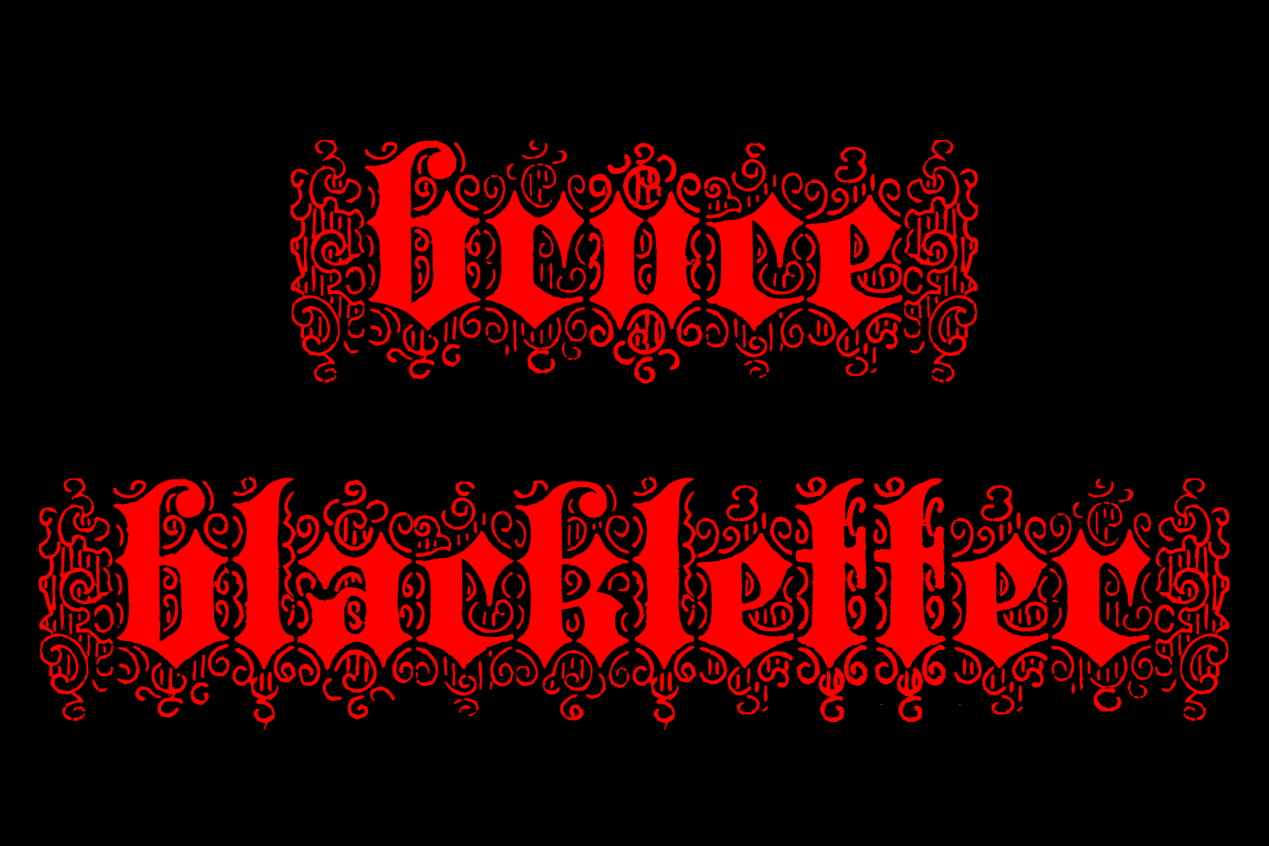 Bruce Blackletter preview: vintage blackletter revival with distressed antique feel