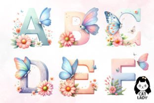 Butterfly Alphabet Sublimation Clipart Graphic by Cat Lady · Creative ...