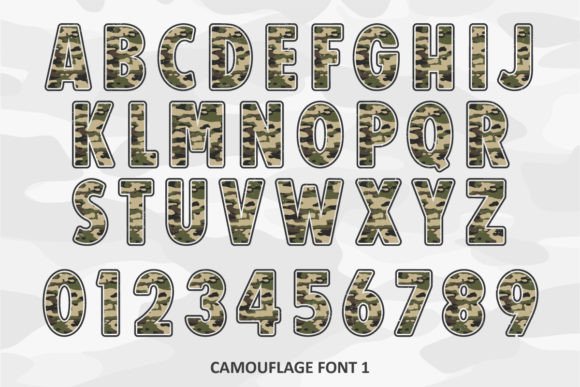 Camouflage Font - Preview 3
