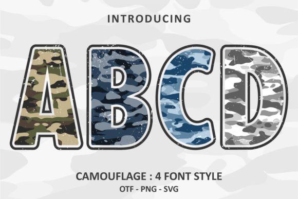Camouflage Czcionki Kolorowe Czcionka Przez Font Craft Studio