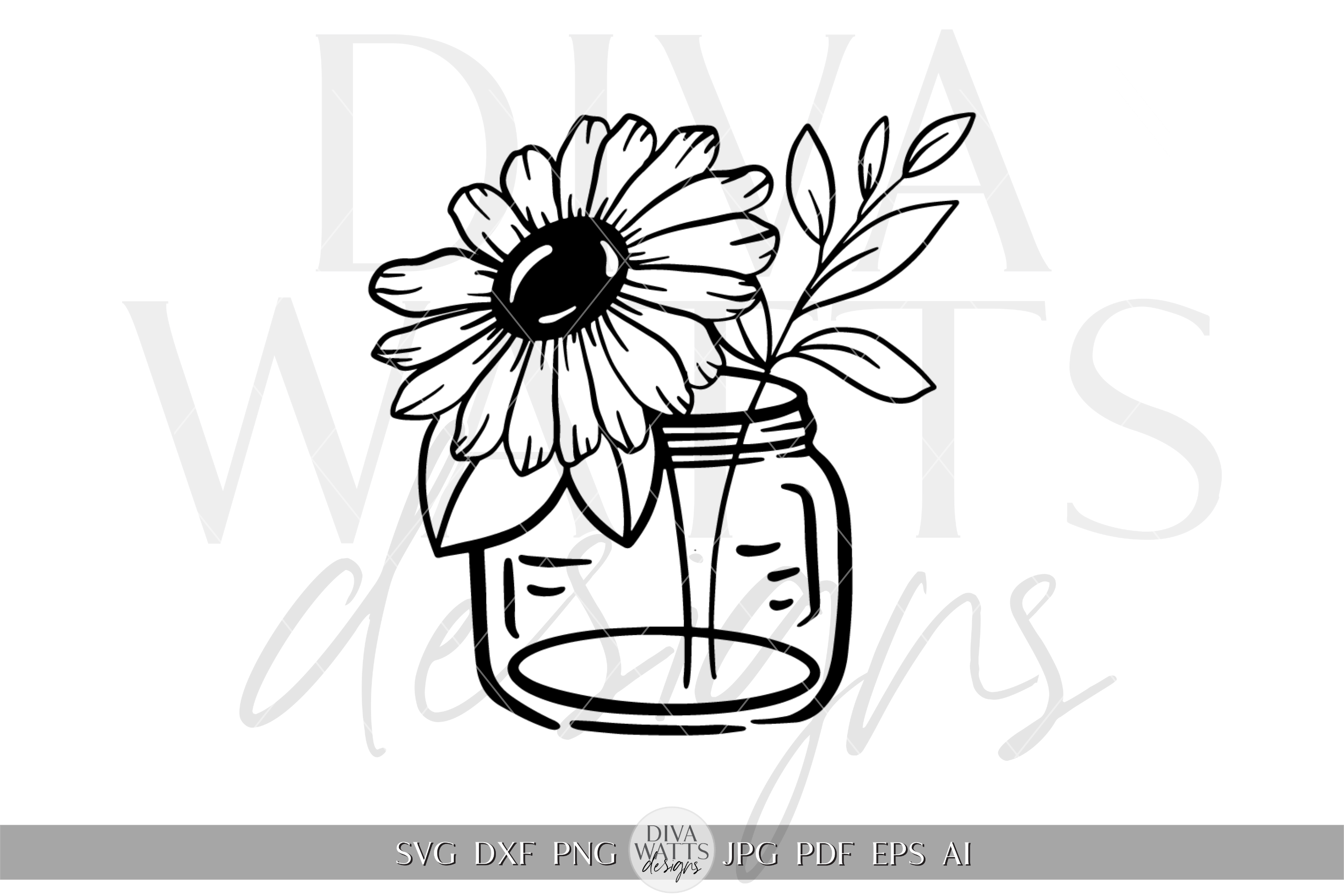 Contemporary Flower in Vase SVG Graphic by Diva Watts Designs ...