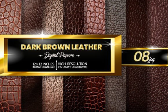 Dark Brown Leather Digital Papers