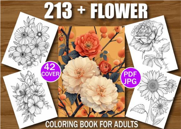Flower Coloring Book for Adults