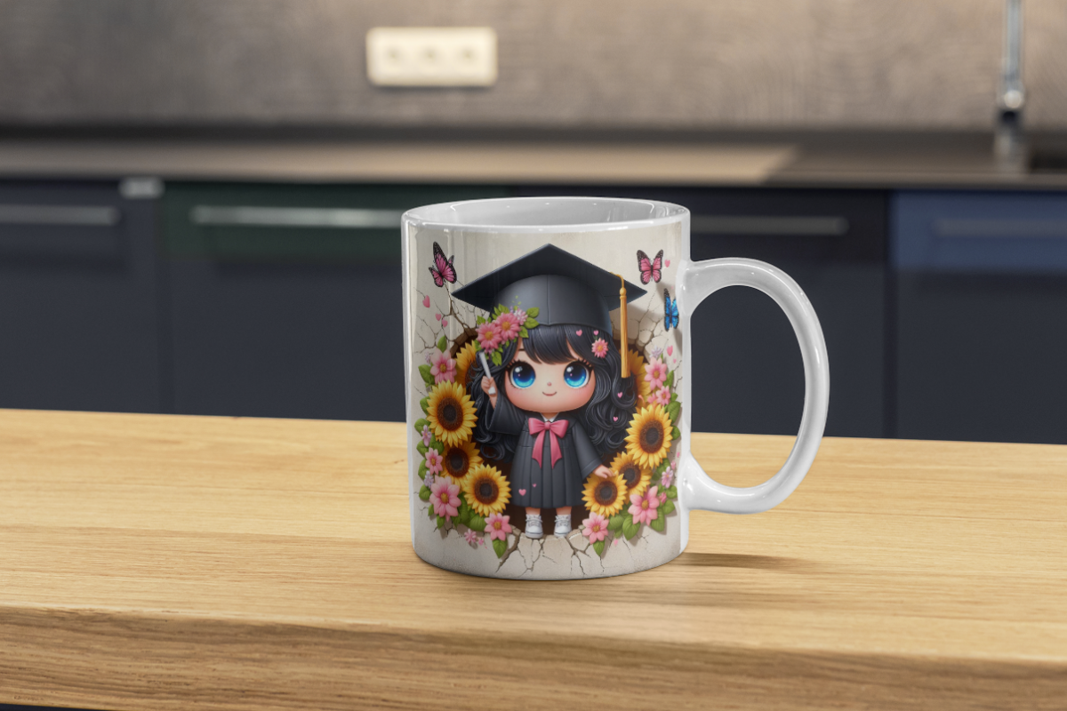 Graduated Girl Crack Wall Mug Graphic by Cute_Kreatives · Creative Fabrica