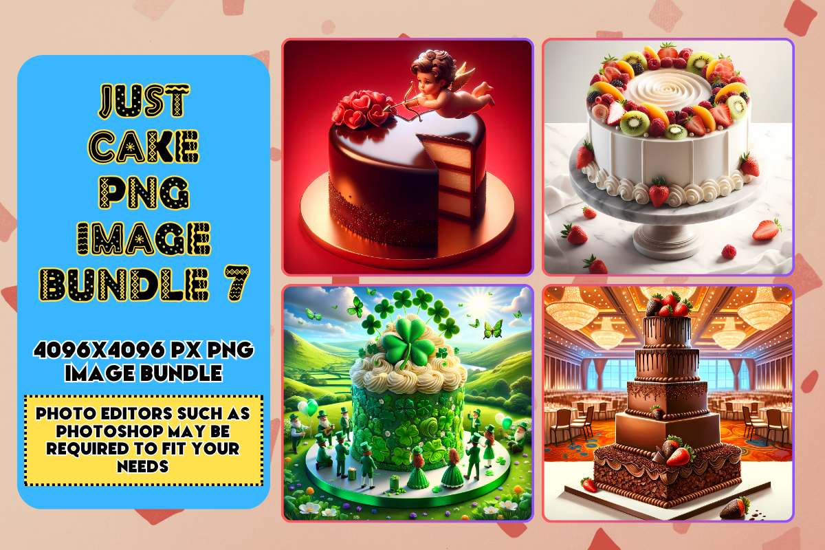 Just Cake 7 PNG Image Bundle Graphic by LumiDigiPrints · Creative Fabrica