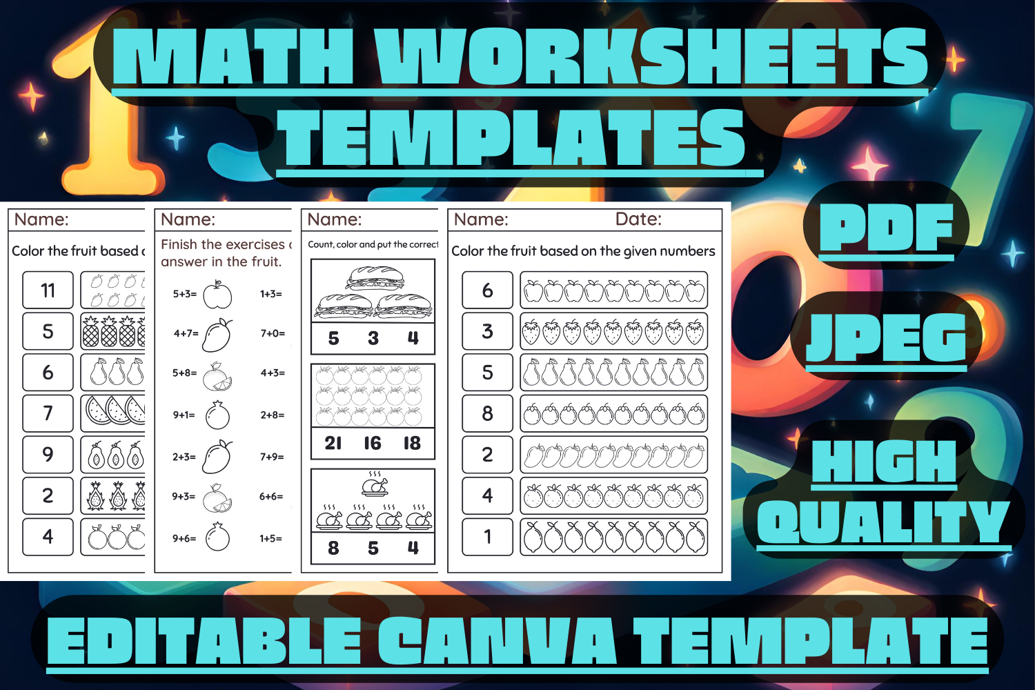 Math Worksheets Templates,math Practice