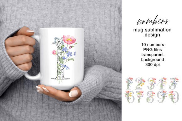 Mug Sublimation Design With Numbers Png Graphics