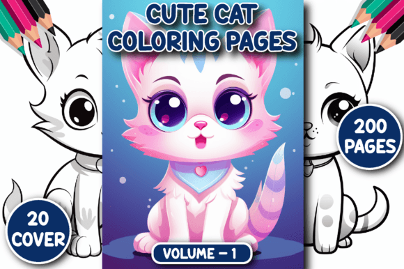 200 Cute Cat Coloring Pages for Kids