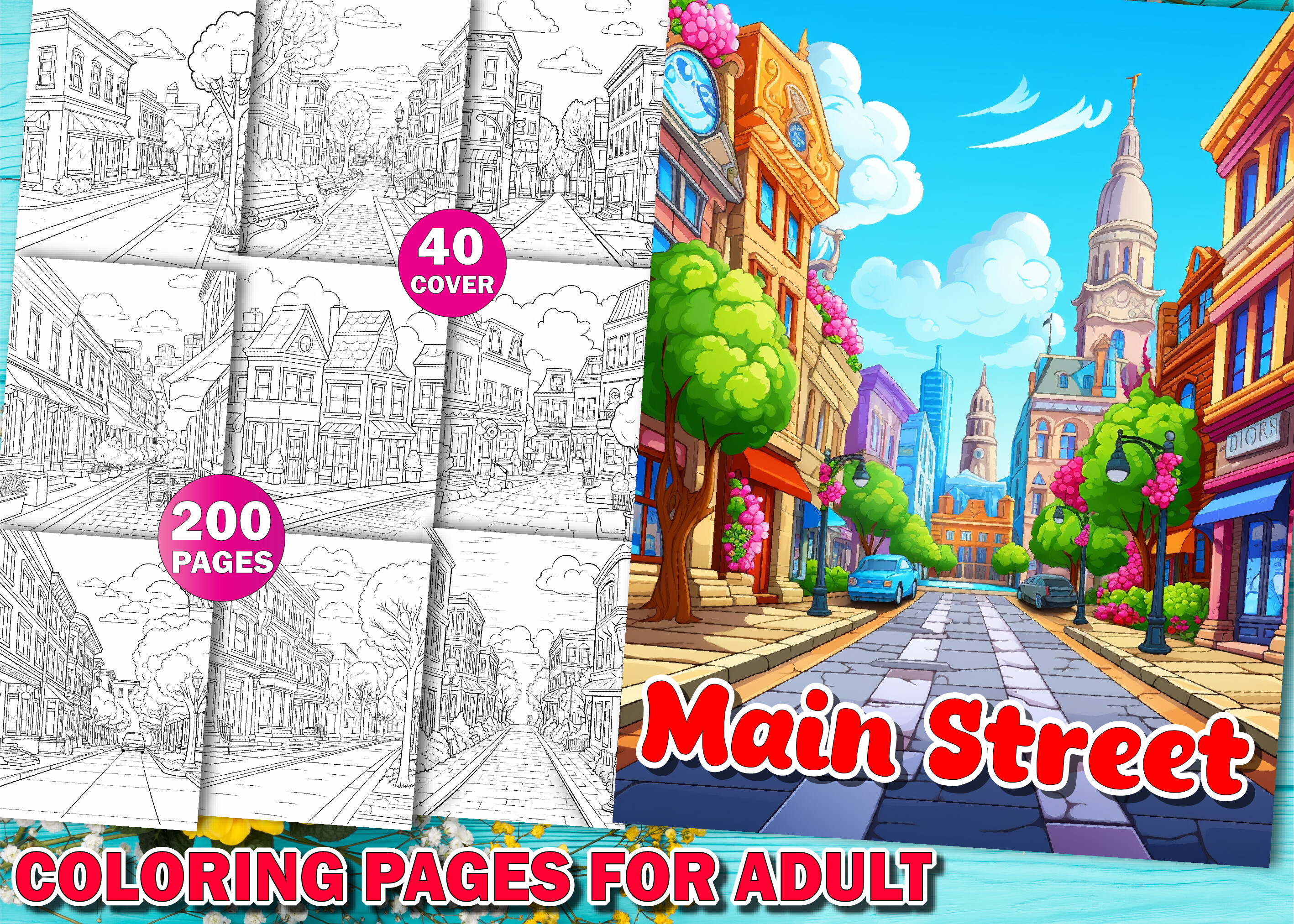 200 Main Street Adult Coloring Pages