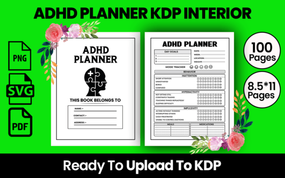 ADHD PLANNER KDP INTERIOR