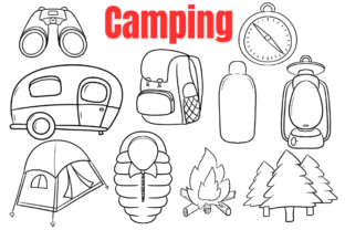 Camping Clipart Graphic by Ajithart Studio · Creative Fabrica