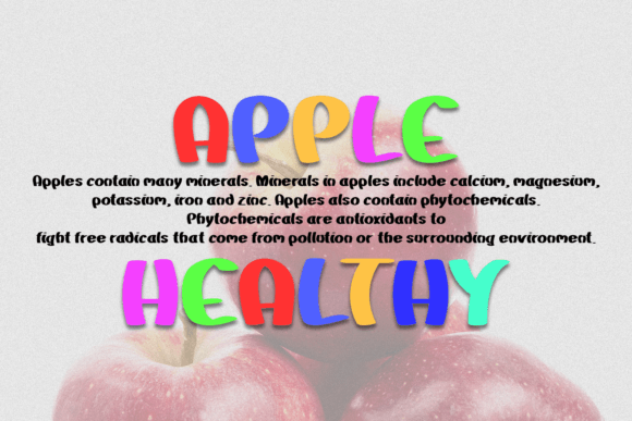 Curvy Apple Font PNG with transparent background - Preview 5