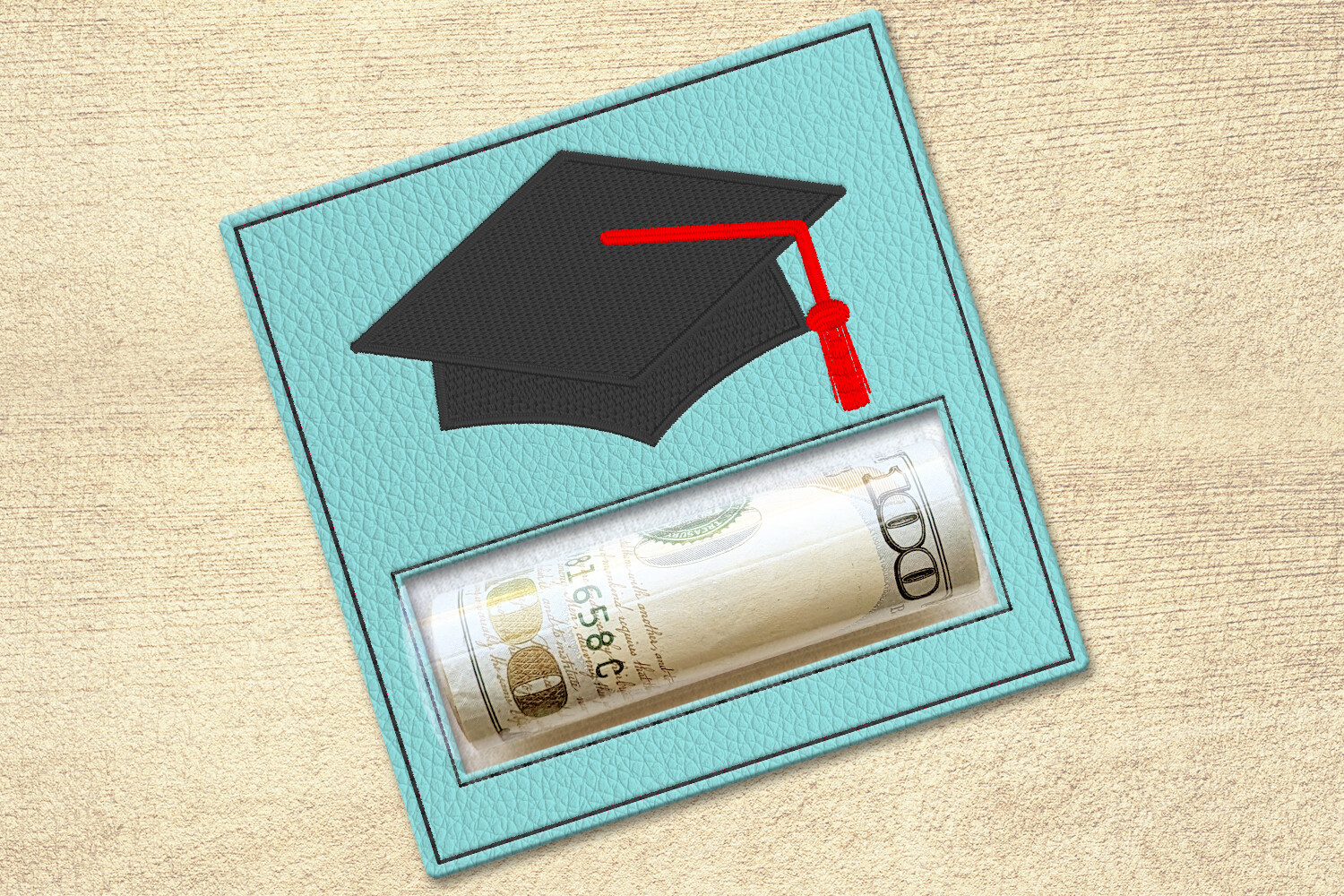 Graduation Cap Money Roll Holder ITH