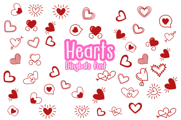 Hearts Dingbats Font By Nongyao