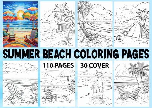 110 Summer Beach Coloring Pages for Kids