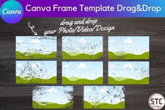 Bleach Effect Canva Frames Bundle Graphic by num-STC · Creative Fabrica