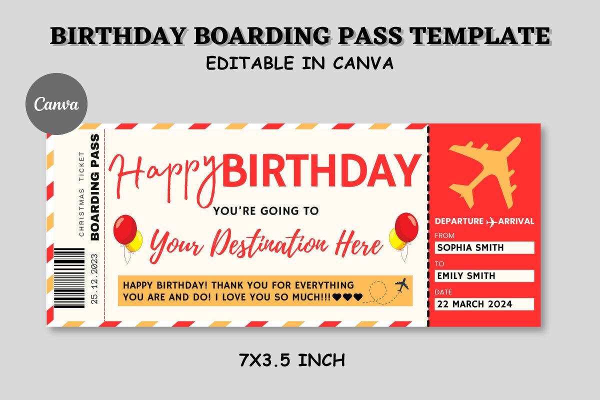 Boarding Pass Birthday Invite Template