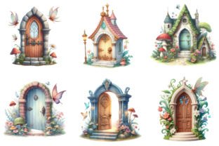 Cute Magic Doors Watercolor Clipart Graphic by LibbyWishes · Creative ...