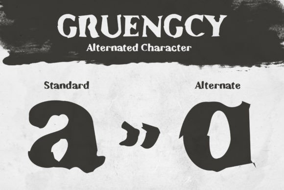 Gruengcy Font PNG with transparent background - Preview 2