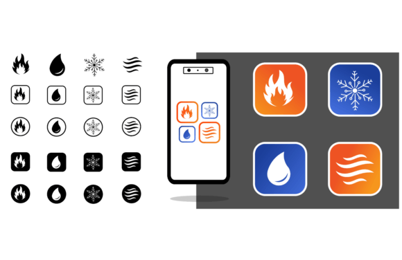 Hvac Icon Logo Vector Design Template