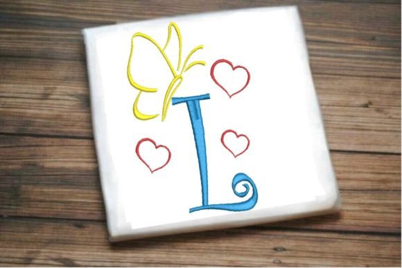 L Letter Love Butterfly Monogram