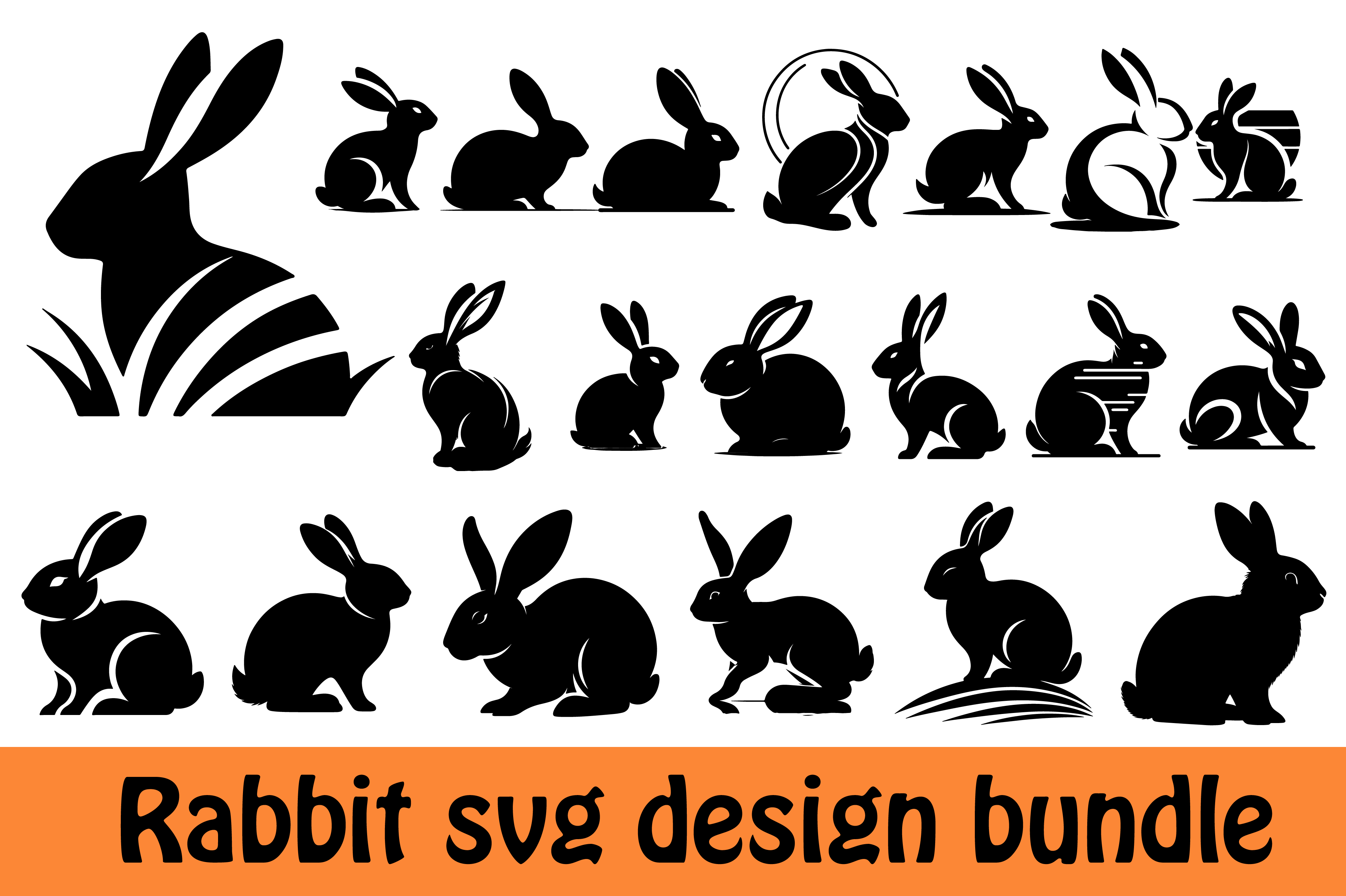 Rabbit Svg Design Bundle. Graphic by Anup Ray · Creative Fabrica