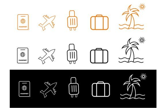 Set of Travel Line Icons