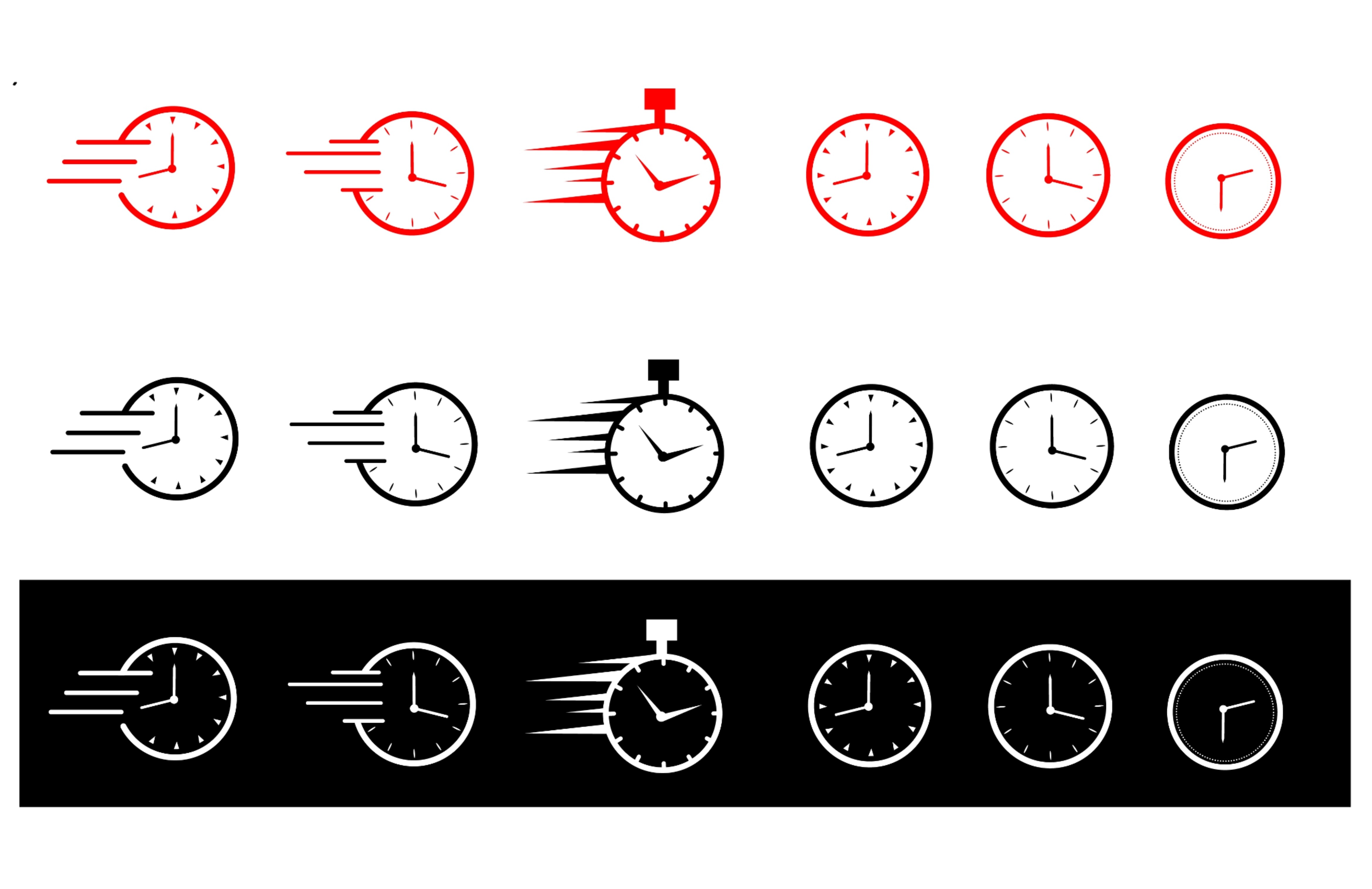 Speed Timer Icon Set