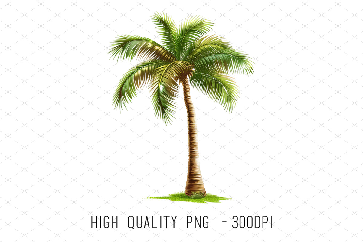 Tropical Palm Tree Summer Clipart Png Graphic by ArtCursor · Creative ...