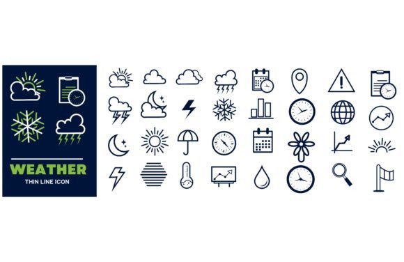 Weather Line Icons Set