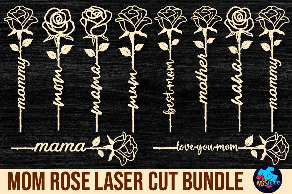 Mother's Day Rose Laser Cut Bundle Laser Cutting By ABStore