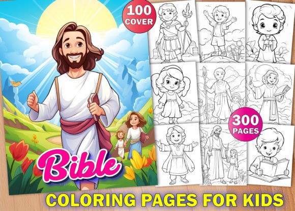 300 Bible Coloring Pages for Kids - KDP