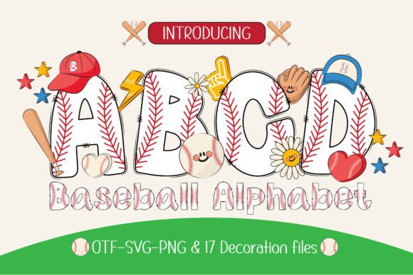 Baseball Alphabet Color Fonts Font By Issie_Studio