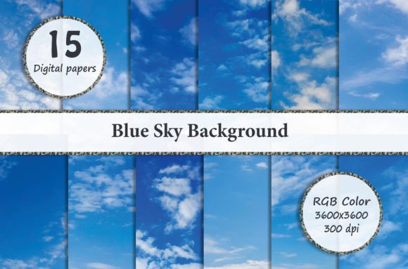 Blue Sky Background Digital Paper