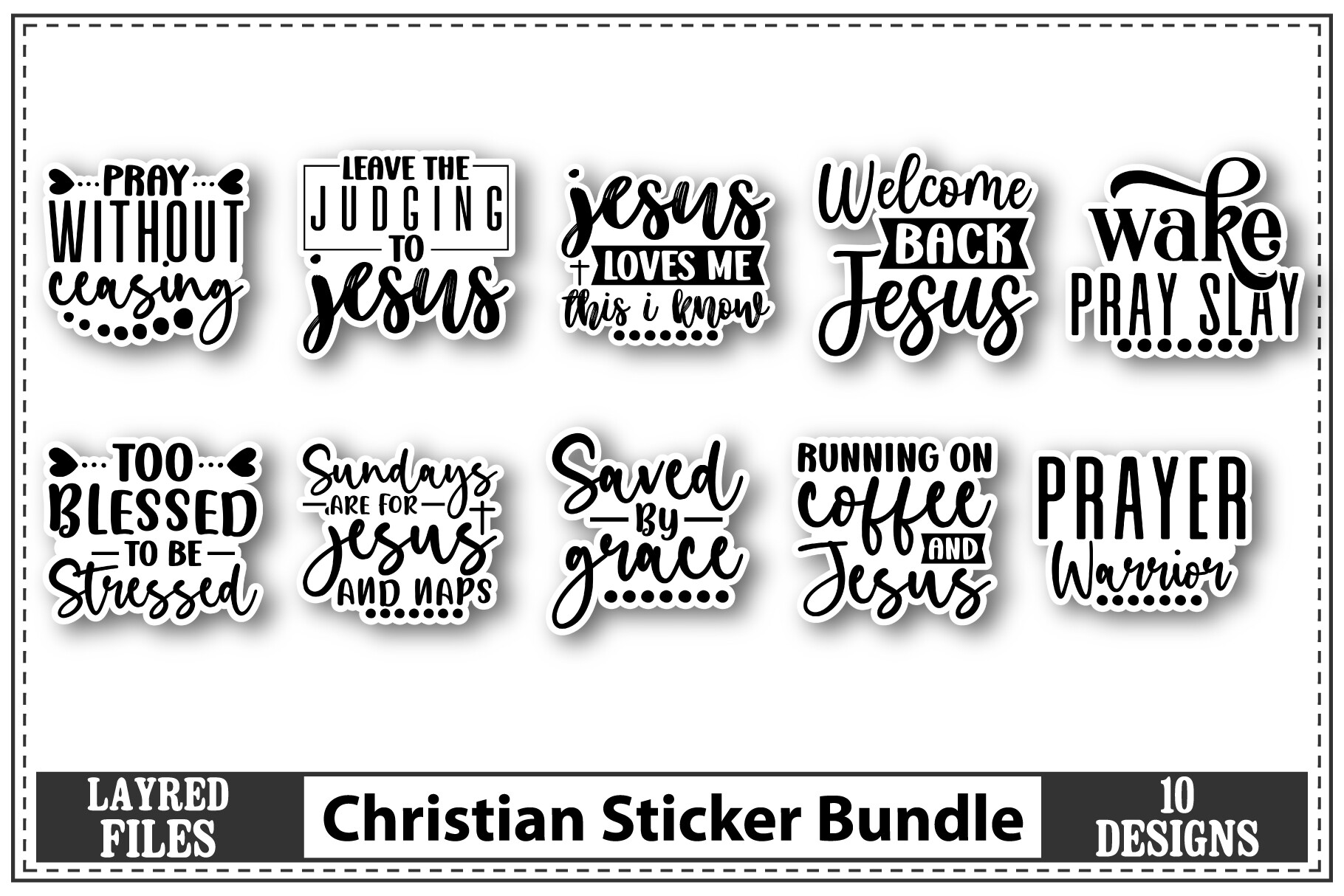 Christian Sticker Bundle Graphic by Dixie Rose2004 · Creative Fabrica