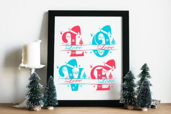 Full Xmas Monogram Font PNG with transparent background - Preview 6