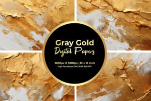 Gray Gold Digital Paper Graphic by Creative World · Creative Fabrica