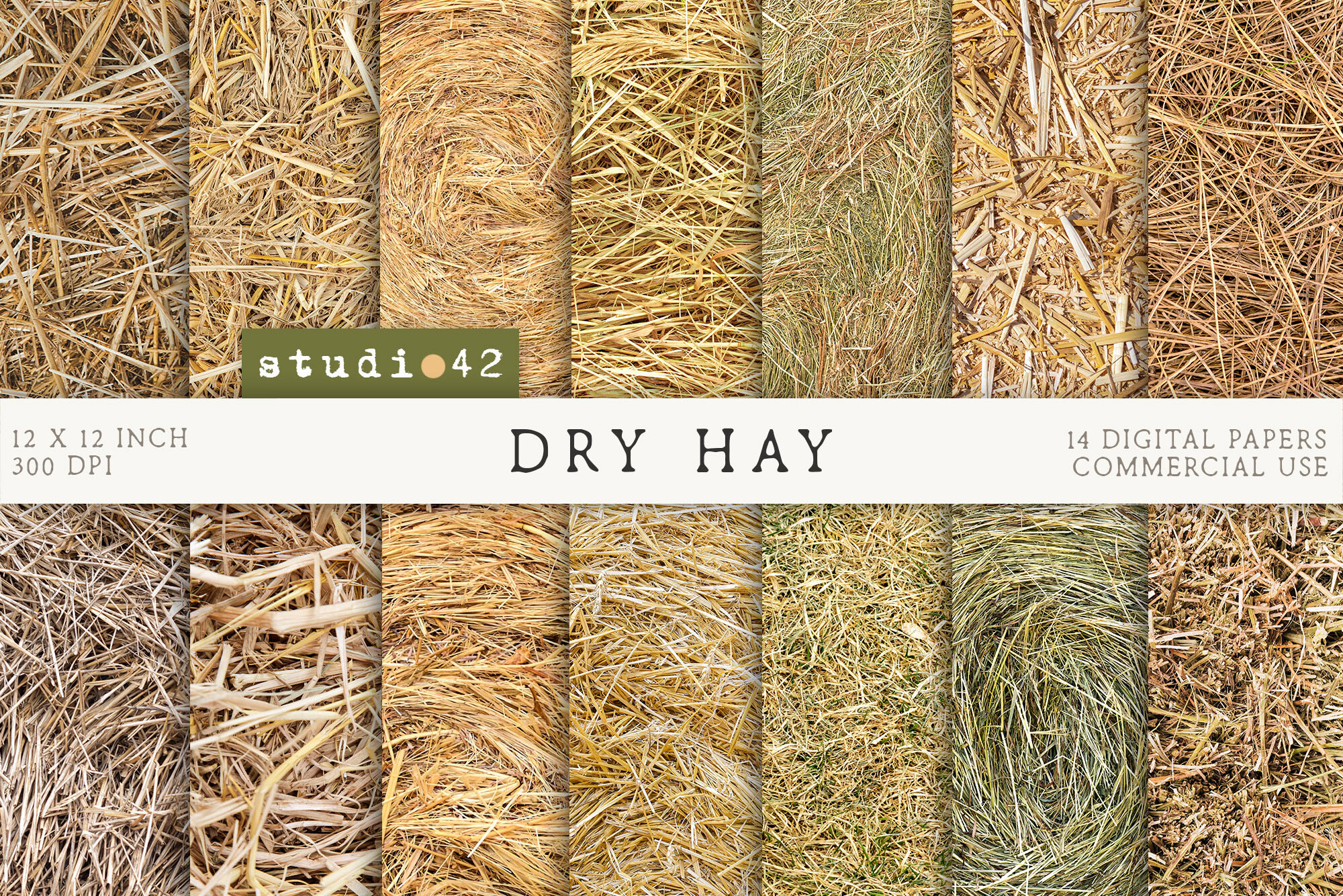 Hay Background Digital Papers, Hay Paper