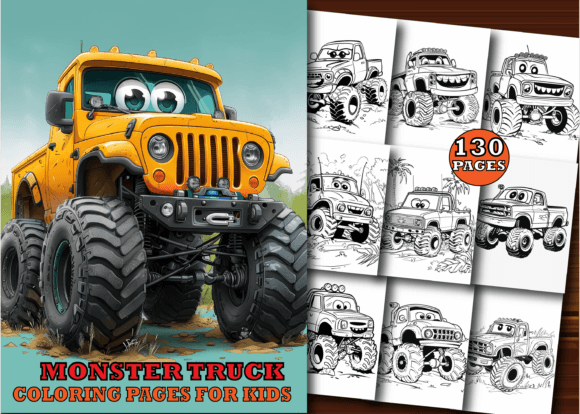 Monster Truck Coloring Book for Kids