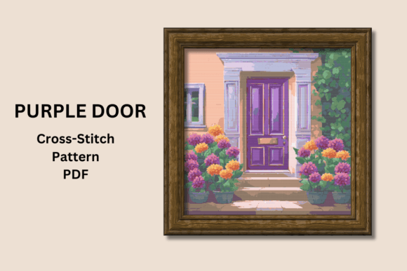 Purple Door Cross-Stitch Pattern PDF