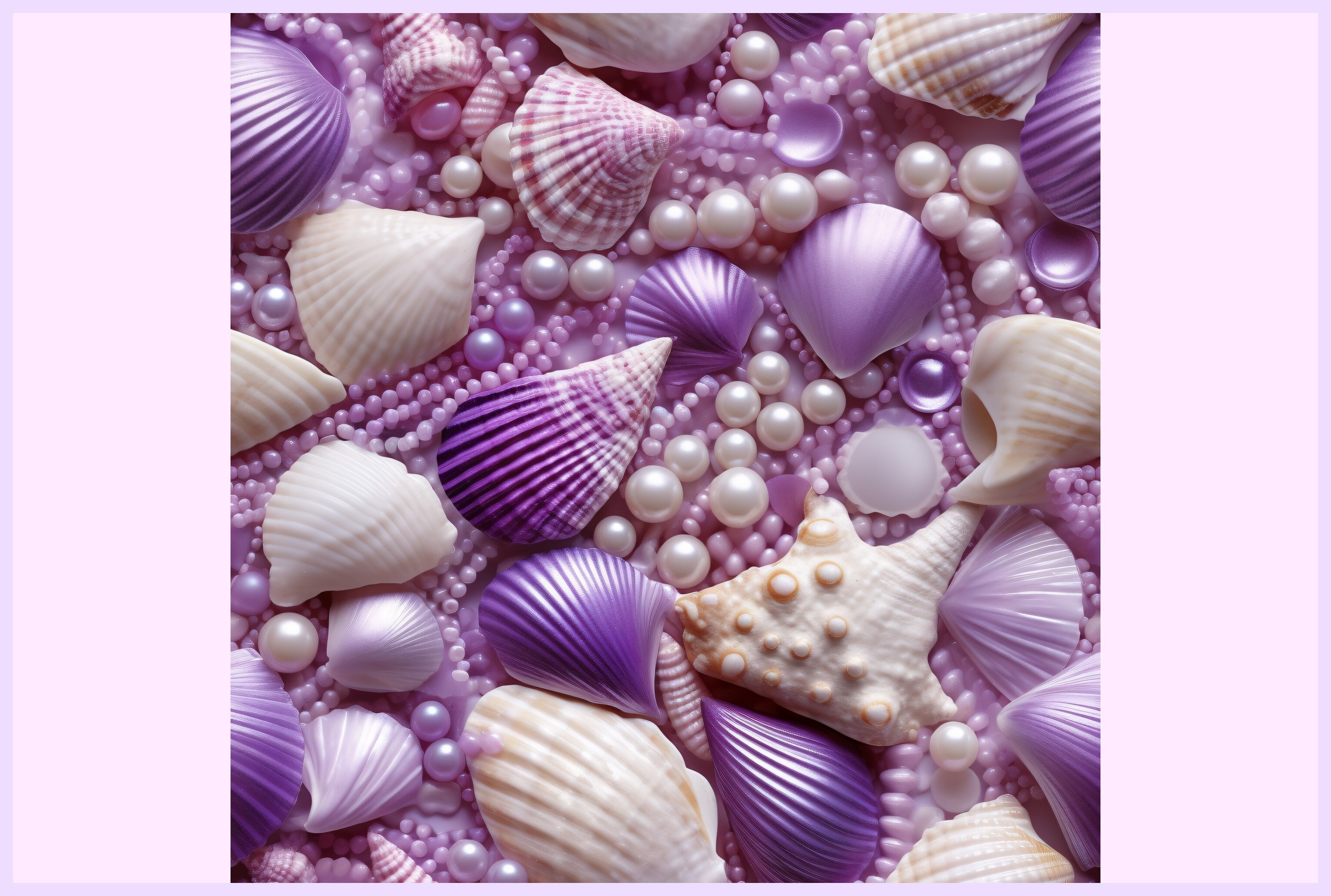 Seashells and Pearls Seamless Pattern Graphic by Forhadx5 · Creative ...