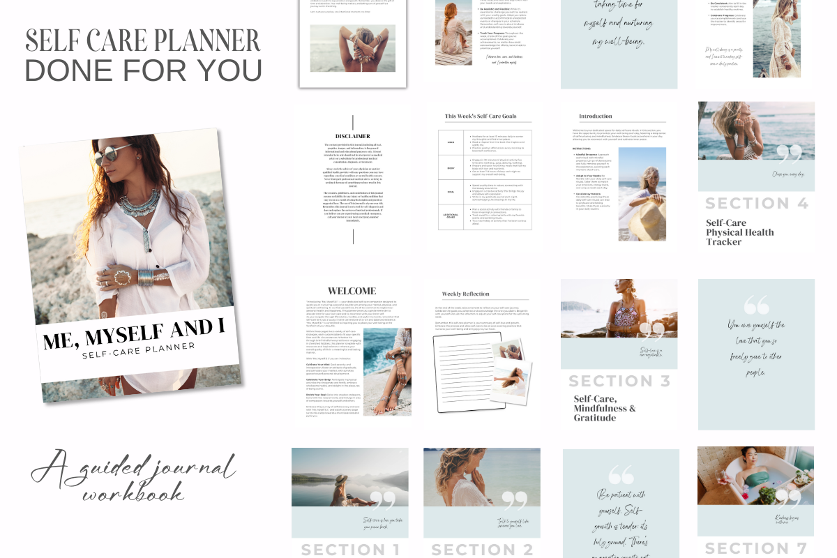 Self - Care Planner PLR Canva Template