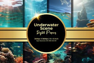 Underwater Scene Digital Paper Graphic by Creative World · Creative Fabrica