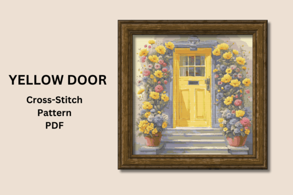 Yellow Door Cross-Stitch Pattern PDF
