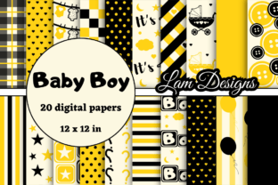Baby Boy Digital Papers Graphic by lam designs · Creative Fabrica