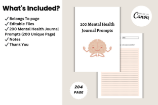 200 Mental Health Journal Prompts Canva Graphic by DIGITAL PRINT BOX ...