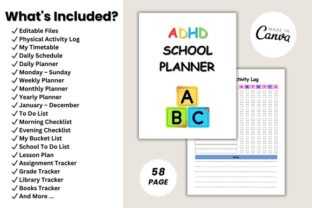 ADHD School Planner Canva Template Graphic by DIGITAL PRINT BOX ...