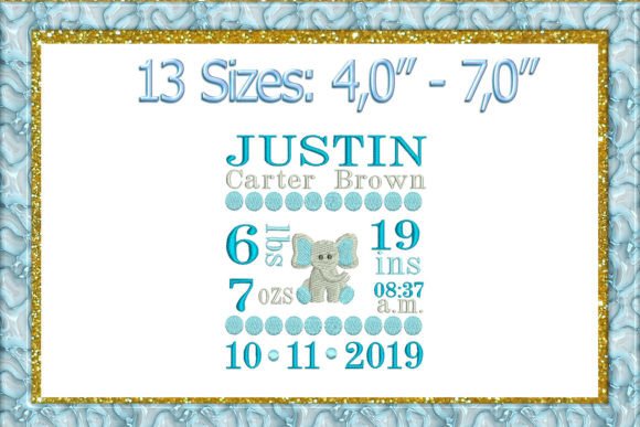 Birth Announcement Template Embroidery