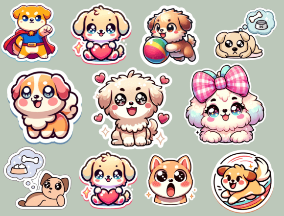 Kawaii Cute Dog Stickers