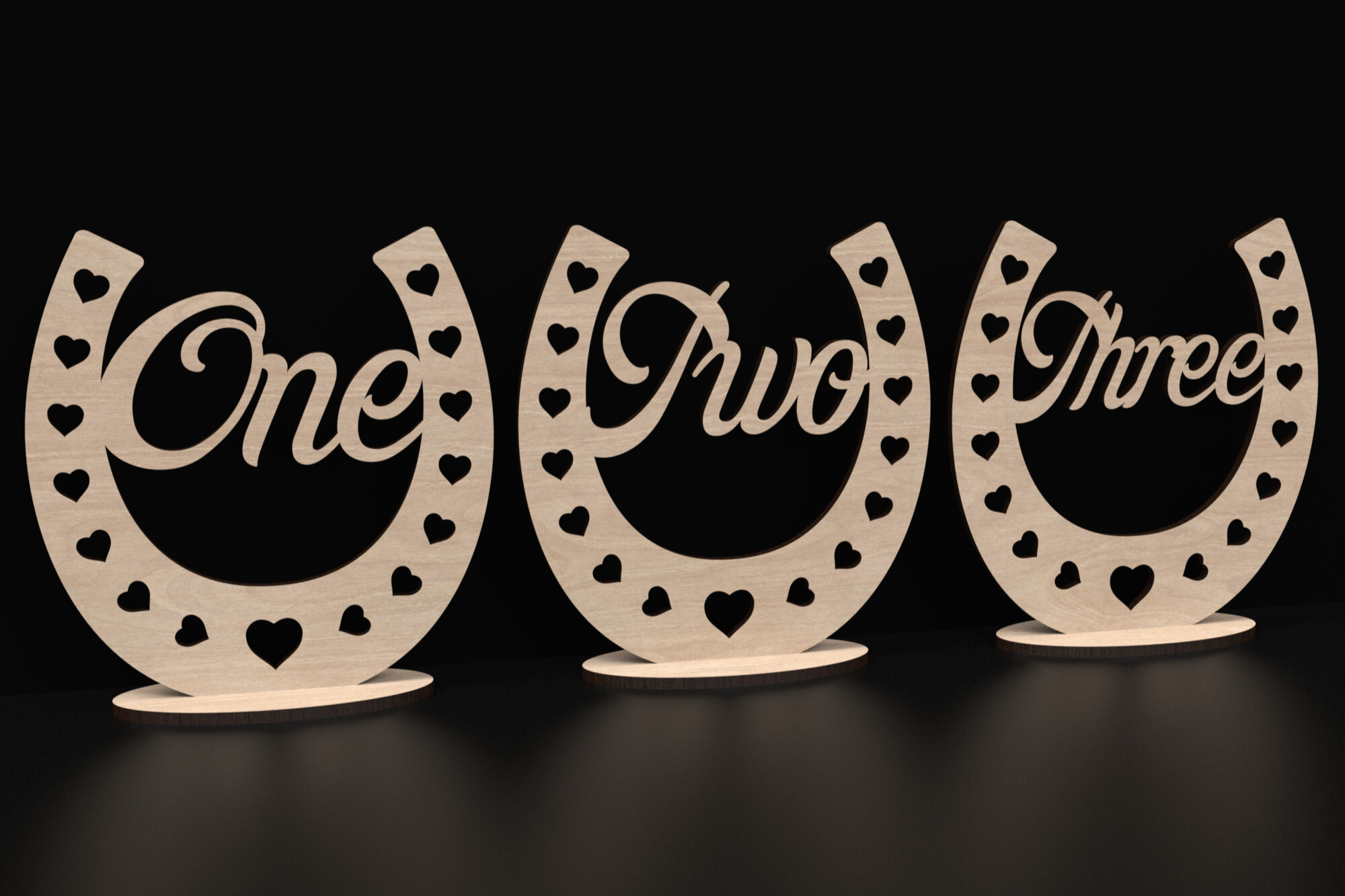 Laser Cut Horse Wedding Table Numbers